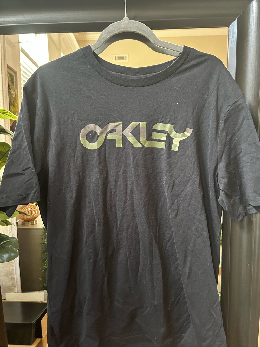 Oakley Black T-Shirt with Olive Logo